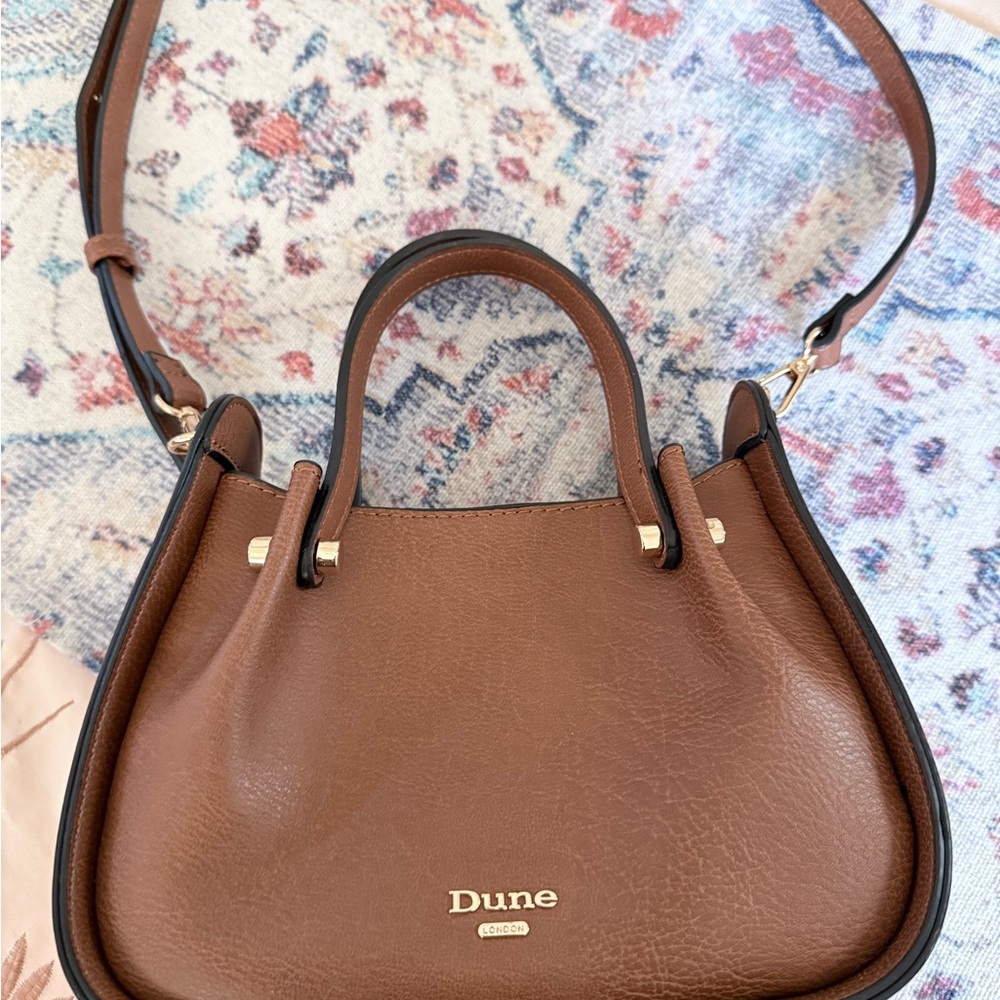 Dune London Tan Leather Shoulder Bag